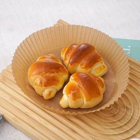 Image of Carta Forno Friggitrice Aria 100 Pezzi 20cm Marrone Tonda Microonde Monouso - Offershop.it