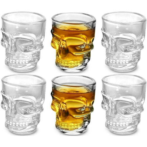 Set 6 Bicchierini in Vetro con Teschio per Whisky Vodka Liquore Grappa Shot - Offershop.it