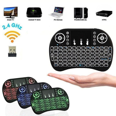 Image of Mini Tastiera Wireless Bluetooth Retroilluminata PC TV Box Google Android - Offershop.it