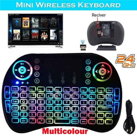 Image of Mini Tastiera Wireless Bluetooth Retroilluminata PC TV Box Google Android - Offershop.it