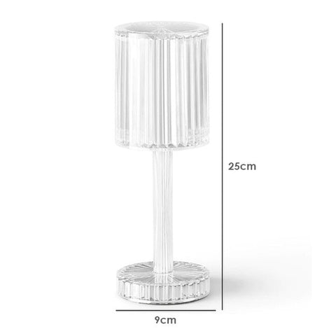 Image of Lampada Led Touch Senza Fili Ricaricabile Effetto Cristallo Base Tonda - Offershop.it