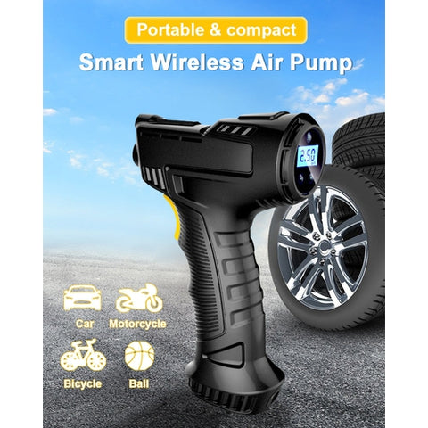Image of Compressore Aria Portatile Senza Fili Ruote Penumatici Auto Moto Bici - Offershop.it