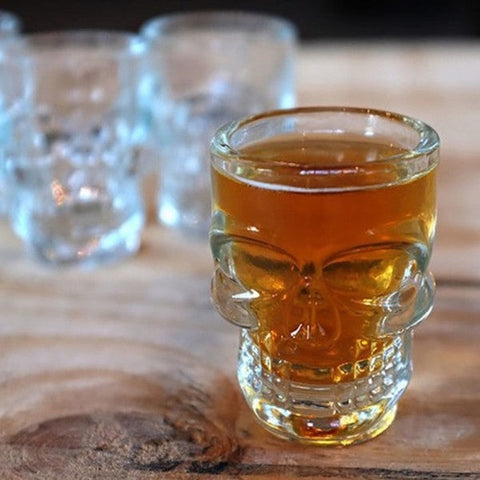 Image of Set 6 Bicchierini in Vetro con Teschio per Whisky Vodka Liquore Grappa Shot - Offershop.it