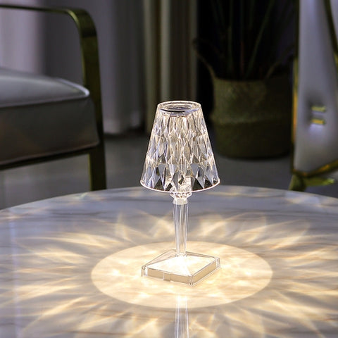 Image of Lampada Led Touch Senza Fili Ricaricabile Effetto Cristallo Diamante - Offershop.it