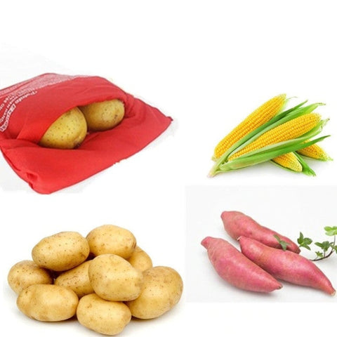 Image of Sacco Cuoci Cucina Patate Sacchetto Forno Microonde Pane Mais Riutilizzabile - Offershop.it