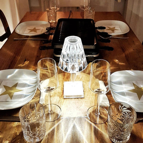 Image of Lampada Led Touch Senza Fili Ricaricabile Effetto Cristallo Diamante - Offershop.it