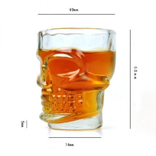 Set 4 Bicchierini in Vetro con Teschio per Whisky Vodka Liquore Grappa Shot - Offershop.it