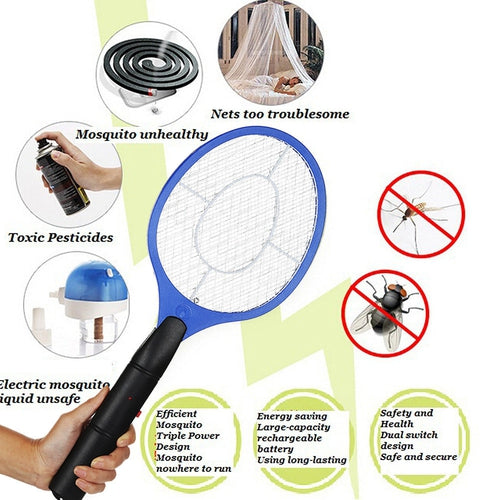 Racchetta Anti Ammazza Uccidi Fulmina Zanzare Elettrica Ricaricabile - Offershop.it