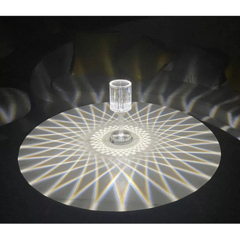 Image of Lampada Led Touch Senza Fili Ricaricabile Effetto Cristallo Base Tonda - Offershop.it