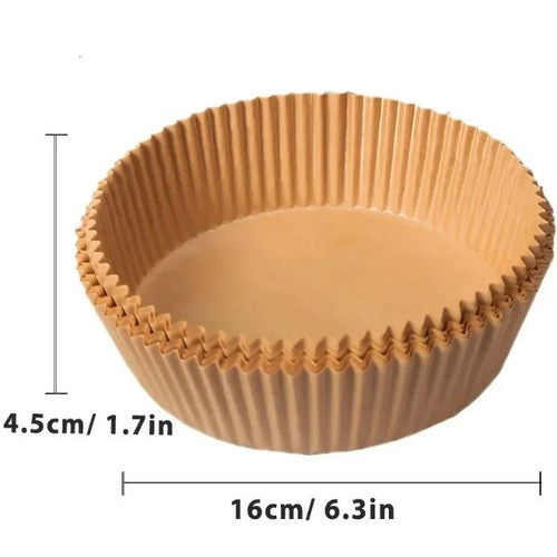 Carta Forno Friggitrice Aria 100 Pezzi 16cm Marrone Tonda Microonde Monouso - Offershop.it