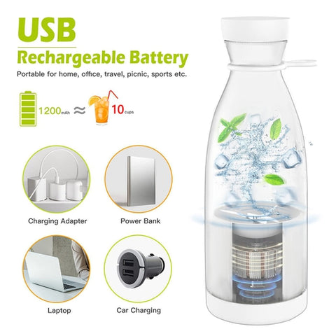Image of Mini Frullatore Portatile Ricaricabile USB 420ml Multifunzione - Offershop.it