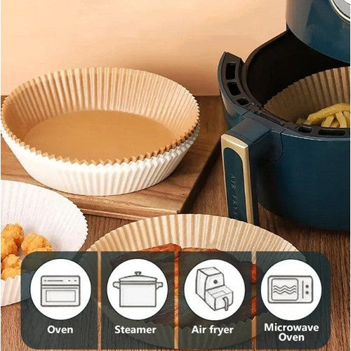 Carta Forno Friggitrice Aria 100 Pezzi 16cm Marrone Tonda Microonde Monouso - Offershop.it