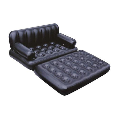 Image of Divano Gonfiabile Nero 5 posizioni in 1 188X152X64cm Multifunzione Sacca - Offershop.it