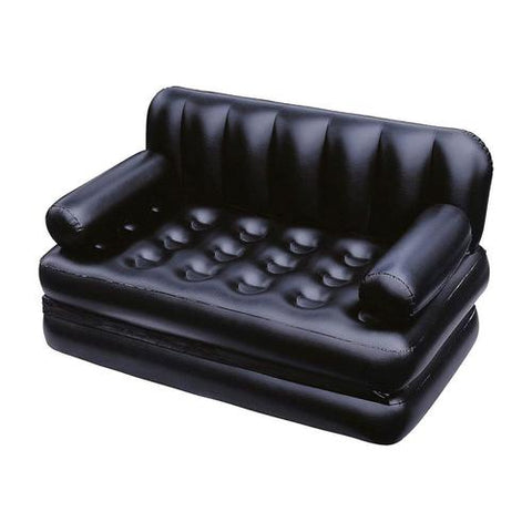 Image of Divano Gonfiabile Nero 5 posizioni in 1 188X152X64cm Multifunzione Sacca - Offershop.it