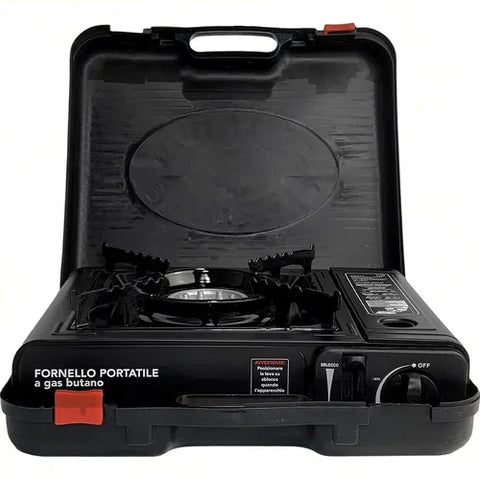 Image of Fornello Gas Butano Fornetto Portatile Campeggio Giardino Valigia inclusa - Offershop.it