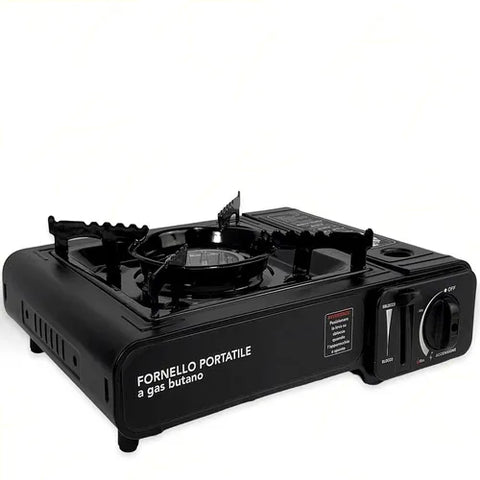 Image of Fornello Gas Butano Fornetto Portatile Campeggio Giardino Valigia inclusa - Offershop.it