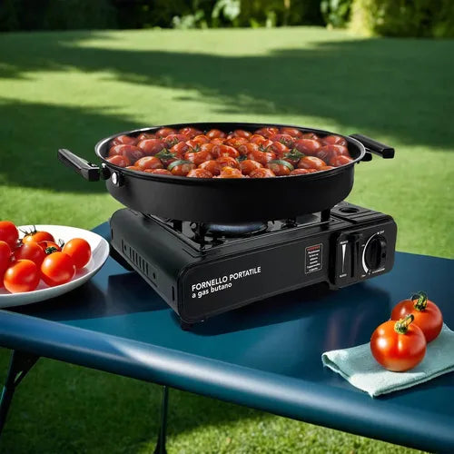 Fornello Gas Butano Fornetto Portatile Campeggio Giardino Valigia inclusa - Offershop.it