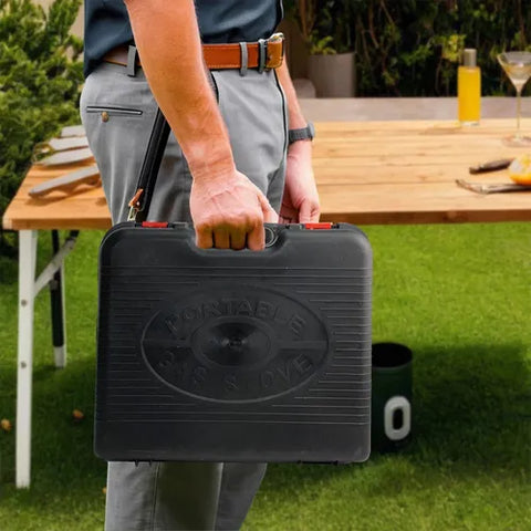Image of Fornello Gas Butano Fornetto Portatile Campeggio Giardino Valigia inclusa - Offershop.it