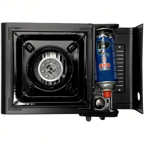 Image of Fornello Gas Butano Fornetto Portatile Campeggio Giardino Valigia inclusa - Offershop.it