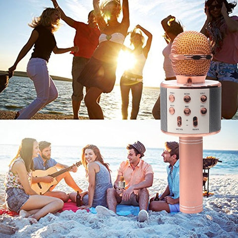 Image of Microfono Karaoke Wireless Bluetooth Portatile Registratore Mp3 Altoparlante - Offershop.it