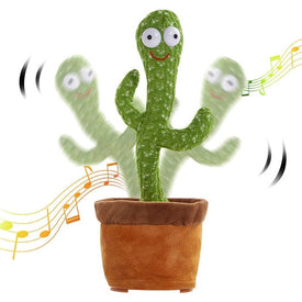 Cactus Ballerino Parlante Peluche Illuminato Luci Balla Ripete - Offershop.it