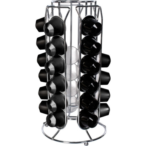 Portacapsule Caffè 30 Posti Porta Capsule Stand Supporto Metallo Cromato - Offershop.it