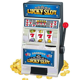 Salvadanaio Mini Slot Machine Lucky Portamonete Soldi Manopola Jackpot Gioco - Offershop.it