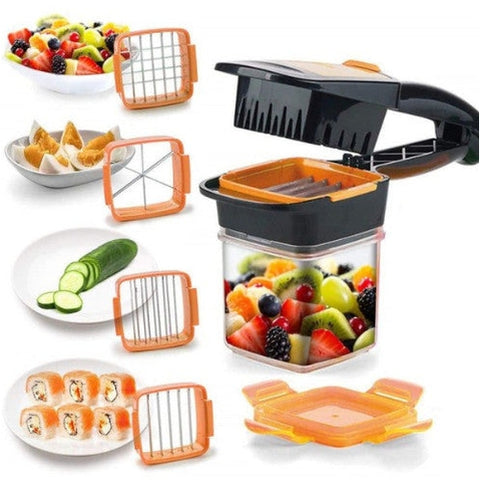 Image of Taglia Affetta Verdure Frutta Multifunzione 5 in 1 Lame Acciaio Inox Cucina - Offershop.it