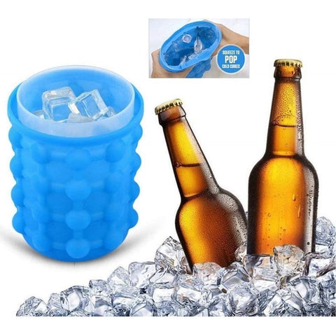 Image of Secchiello Cestello Cesto Crea Cubetti Ghiaccio Porta Bevande Silicone - Offershop.it