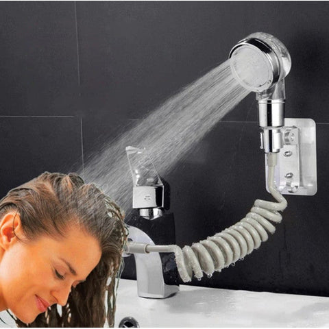 Image of Doccetta Lavandino Lavabo Bagno Shampoo Doccia Multiuso Doppia Erogazione - Offershop.it