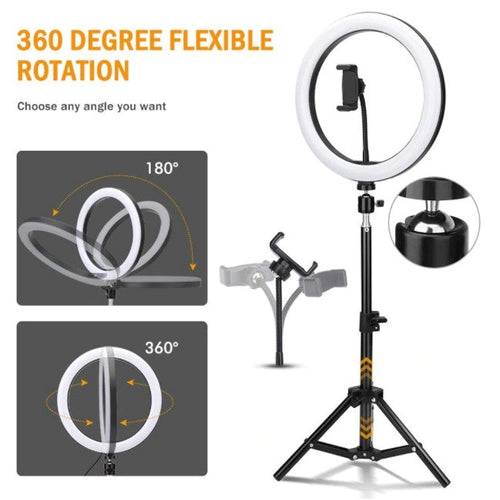 Luce Anello Led 30cm USB Treppiede 3 Luci Video Foto Selfie Cellulare - Offershop.it