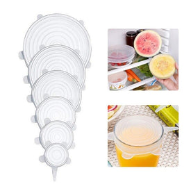 Coperchio Silicone 6 Pezzi Estendibile Conserva Alimenti Cibo Riutilizzabile - Offershop.it