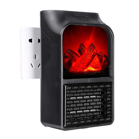 Image of Mini Stufa Elettrica Effetto Camino Legna Fuoco 1000W Telecomando Termostato - Offershop.it