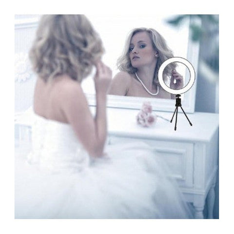 Image of Luce Anello Led 16cm USB Treppiede 3 Luci Video Foto Selfie Cellulare - Offershop.it