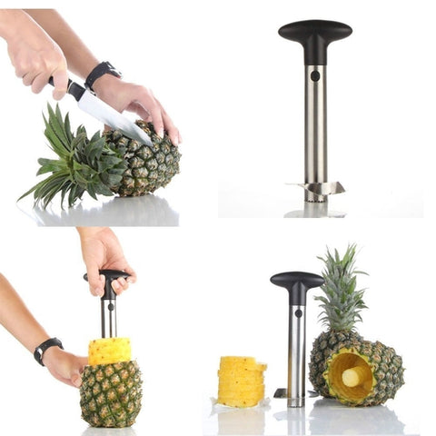 Image of Taglia Affetta Sbuccia Ananas Sbucciananas Acciaio Inox Maniglia Ergonomica - Offershop.it