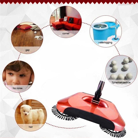 Image of Scopa Rotante 360 gradi Automatica 2 Spazzole Senza Corrente Pulizia Casa - Offershop.it