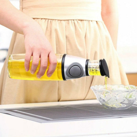 Image of Dosatore Versatore Misuratore Olio D'oliva Aceto Succo 500ml Bottiglia Vetro - Offershop.it