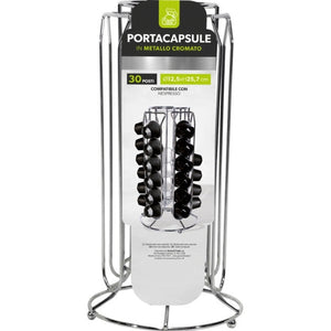 Portacapsule Caffè 30 Posti Porta Capsule Stand Supporto Metallo Cromato - Offershop.it