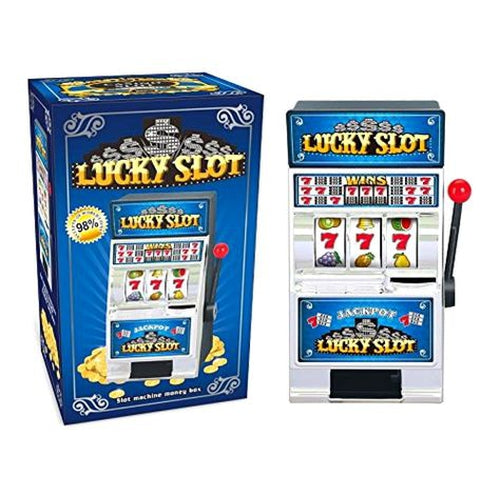 Salvadanaio Mini Slot Machine Lucky Portamonete Soldi Manopola Jackpot Gioco - Offershop.it