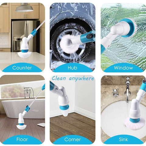 Image of Spazzola Rotante Elettrica Senza Fili Portatile Pulizia Casa Bagno Vasca Auto - Offershop.it