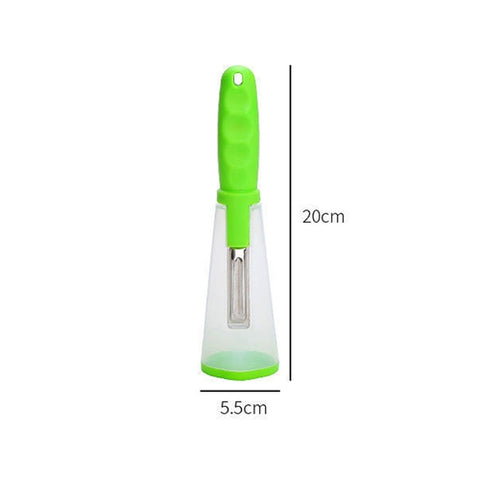 Image of Pela Verdure Contenitore Lama Acciaio Inox Sbuccia Ortaggi Frutta Carote - Offershop.it