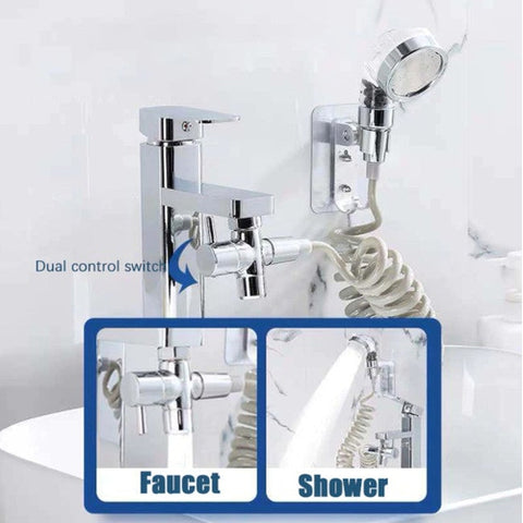 Image of Doccetta Lavandino Lavabo Bagno Shampoo Doccia Multiuso Doppia Erogazione - Offershop.it