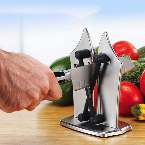 Image of Affilacoltelli Affila Coltello Lame Lisce Seghettate Mola Manuale Cucina - Offershop.it