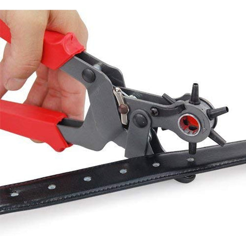 Image of Fustellatrice Foratrice Pinza Fori Cintura Cinta 6 Fustelle Testa Girevole - Offershop.it