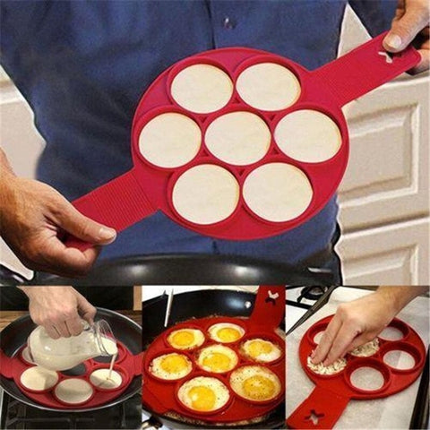 Image of Stampo Silicone Pancake Antiaderente Padella Riutilizzabile Stampi Pancakes - Offershop.it
