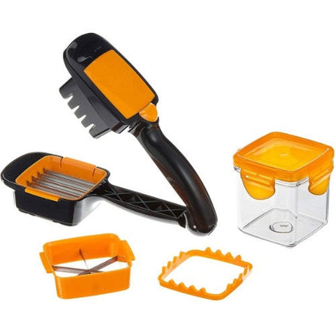 Image of Taglia Affetta Verdure Frutta Multifunzione 5 in 1 Lame Acciaio Inox Cucina - Offershop.it