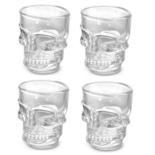Set 4 Bicchierini in Vetro con Teschio per Whisky Vodka Liquore Grappa Shot - Offershop.it