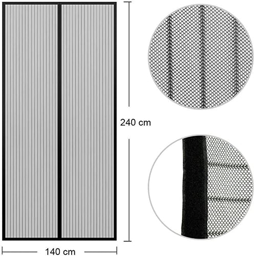 Zanzariera Magnetica Porte Tenda Universale Nera 140 x 240 cm Autochiudente - Offershop.it
