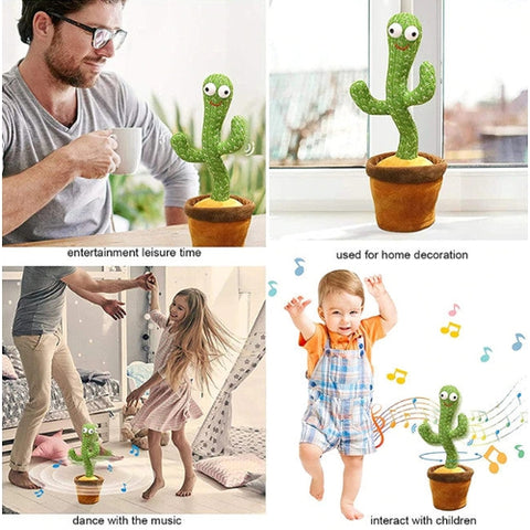 Image of Cactus Ballerino Parlante Peluche Illuminato Luci Balla Ripete - Offershop.it