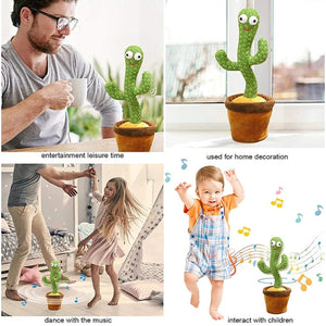 Cactus Ballerino Parlante Peluche Illuminato Luci Balla Ripete - Offershop.it